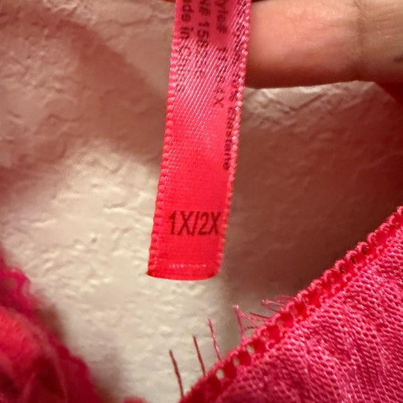 Seven Til Midnight Plus size Elegant Pink Lace and Mesh Teddy size 1X/2X - Picture 3 of 5